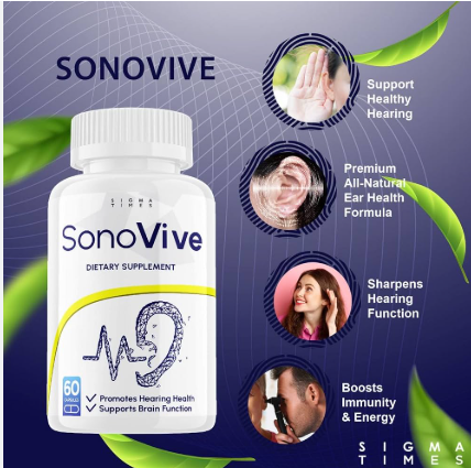 SonoVive dietary supplement bottle by Sigma Times, 60 capsules